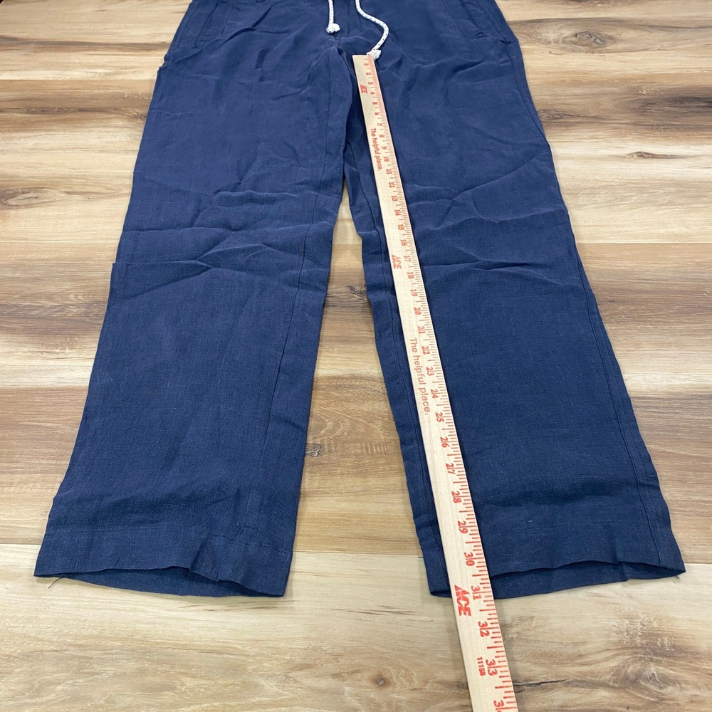 Free Line Athens Linen Pants Mens 34 Minimalist 100% Linen Straight Navy Summer - Picture 6 of 9